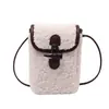 Outono/Inverno 2026 Novo Porta-Moedas de Pelúcia para Celular Personalizado Simples Moderno Versátil Casual Pequena Bolsa de Ombro Transversal