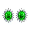 Nuevos Pendientes de Girasol Lujosos con Tachuelas de Diamante, Llenos de Gemas Sintéticas Azules, Verdes, Rojas y Moradas, Pendientes Estilo Princesa
