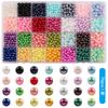 Juego de Perlas de Imitación Perforadas de Color Gradiente de 24/32 Compartimentos para Pulsera, Collar, Joyería, Accesorios, Cuentas Decorativas para Ropa