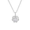 Suministro Exclusivo Transfronterizo de Joyería de Plata Collar de Estrella y Sol de Plata de Ley S925 para Mujer, Lujo Ligero Flor de Pétalo Tridimensional Collar de Plata al por Mayor