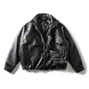 Ropa Vintage Yidao 2026 Invierno Nuevo Estilo Motociclista Retro Americano Cálido Cuello Alto Piel Sintética 90 Plumón de Pato Blanco Chaqueta de Plumón