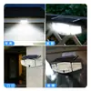 ¡Guau, lámpara de pared solar de tres cabezales hecha a medida, lámpara de jardín con sensor para patio, lámpara impermeable de alto brillo con control remoto para exteriores