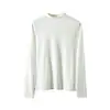 Camiseta Básica Lisa de Manga Larga Ajustada DeRong para Mujer, Nueva Versátil Top con Cuello Alto para Mujer Otoño/Invierno 2026