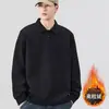 Sudadera tipo Polo para Hombre Otoño 2026 Nueva Ropa de Otoño e Invierno con Forro Polar y Cuello Camisero Camiseta de Manga Larga para Hombre