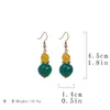 Pendientes Artísticos Retro Asimétricos de Corazón de Joyería Vintage de Segunda Mano Pendientes Trendy Coloridos de Perla de Vidrio Resistentes