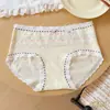 10A Antibacteriano Nova Renda Doce e Fresca Roupa Íntima para Meninas Algodão Puro Entrepernas Estendido Confortável Respirável Calcinhas para Meninas Jovens