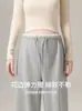 Pantalones de maternidad holgados y cómodos para primavera y otoño, pantalones de pierna ancha con forro polar, engrosados, talla grande, pantalones casuales rectos adelgazantes para mujeres de talla grande