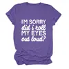LO SIENTO ¿RODÉ Amazon Ebay Sitio Independiente Camiseta Casual Sencilla para Mujer Cuello Redondo Manga Corta