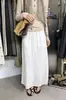 Falda midi de punto negra estilo europeo y americano, colección otoño/invierno 2026, cintura elástica con cordón, abertura trasera, corte recto, talla única