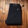 Estação europeia outono e inverno grosso cliente-fornecido tecido sarja grossa algodão escovado masculino reto slim jeans casual calça