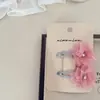 Par de Pinzas para el Cabello con Forma de Corazón y Flor de Malla Nian Nian para Niños, Pinza Lateral, Pinza para el Flequillo