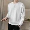 Moletom masculino casual, novo modelo de outono, preto, branco, cinza, corte solto, gola redonda, pulôver, manga longa, top esportivo, jaqueta versátil