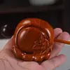 Peixe de Madeira Pequeno para Bater em Jacarandá, Artefato para Alívio de Estresse para Trabalhadores de Escritório, Instrumento para Meditação e Cânticos, Ornamento de Instrumento Musical Peixe de Madeira