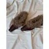 Zapatos de Cuero Cuadrados Pequeños de Gama Alta Estilo Francés para Mujer, Invierno 2026 Nuevos Zapatos Individuales Retro de Nicho sin Cordones con Tacón Grueso y Peludos