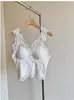 Camisole Sexy de Renda Pure Desire Regata Feminina Roupa Externa Roupa Íntima Sem Fio Almofada de Peito Integrada Lingerie Plissada Costas Bonitas Sutiã