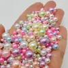 Cuentas Sueltas de Imitación de Perla Abs Coloridas No Porosas Accesorios de Relleno con Pegamento Hechos a Mano DIY Material para Pasadores Accesorios Decorativos