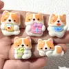 Resina Caricatura Lindo Corgi Shiba Cachorro Llavero Colgante DIY Pasador Joyería Accesorios Materiales al por Mayor