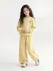 Conjunto deportivo para niñas, nueva colección primavera/otoño 2026, elegante conjunto de otoño estilo coreano para niñas pequeñas, conjunto de dos piezas de sudadera para niños