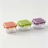 Caja cuadrada para ensalada con inserto de doble capa para escurrir, recipiente portátil para mantener la frescura para oficinistas y niños, juego de lonchera