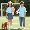 Camiseta de Manga Corta de Verano para Niños y Niñas, Algodón Puro, Corte Holgado, Hombro Caído, Estilo Versátil Academy de Rendimiento