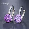 Coreano Nova versão moda diamante colorido AAA brincos de zircão feminino redondo orelha fivela temperamento simples estudante orelha jóias atacado