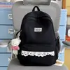 Mochila Dulce para Niñas de Secundaria y Preparatoria Estilo Coreano con Adorno de Encaje, Ambiente Fresco y Relajante, Adecuada para Salidas, Compras y Picnic