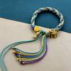 Cuerda de Mano Xizang Frotamiento de Mano Cuerda de Algodón Cuerda de Mano Colorida Pulsera Tejida a Mano Estilo Étnico Thangka Adorno Xizang Pulsera