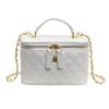 Bolso de Mano Pequeño Texturizado Estilo Chanel, Bolso Cuadrado Pequeño de Hombro a la Moda, Nuevo Modelo 2025, Bolso Cruzado Pequeño Acolchado con Cadena