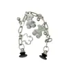 Zuecos de estilo lujoso transfronterizos, con pedrería brillante, adornos de flor de perla y cadena en forma de corazón, accesorios de hebilla de metal desmontables para zapatos