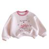 Ropa para Niñas 2026 Sudadera Algodón Puro Otoño Elegante Encaje Niños Top Rosa Dulce Camisa Cuello Redondo para Bebés Niñas