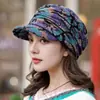Nuevo Sombrero Cálido de Felpa Floral Versátil para Otoño e Invierno para Mujeres, de Mediana Edad y Mayores, Ala Suave Estilo Étnico Exportación Pato X20