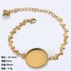 Nueva pulsera creativa DIY para pulsera de acero inoxidable de 20 mm con bandeja de gemas del tiempo, accesorios para pulseras.