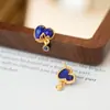 Pendientes de Plata S925 Lapislázuli Natural Esmeralda Africana Calabaza Roja del Sur Chapados en Oro Simples Nuevos Elegantes de Moda para Mujer