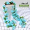 Cipó Artificial de Flor de Cerejeira para Cobertura de Tubo de Ar Condicionado, Decoração de Cadeira com Cipó, Decoração de Parede de Casamento, Planta Decorativa de Natal