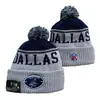 Gorro de Punto Cálido NFL Otoño/Invierno para Hombres y Mujeres, Gorro con Letra Bordada Estilo Pop y Pompón