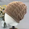 Gorros de Otoño e Invierno para Mujer, Gorros Holgados de Punto, Gorros Cálidos de Doble Capa Engrosados que Protegen los Oídos, Gorros de Lana Originales, Gorros de Lana Versátiles