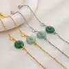 Pulsera de Monedas de Esmeralda y Jade Hetian, Pulsera de Hebilla de la Paz de Jade Bicolor Estilo Vintage, Joyería para el Año de Nacimiento