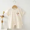 Mamelucos de Verano Finos de Manga Corta para Niños y Niñas, Pijamas de Bebé, Ropa de Casa con Aire Acondicionado para Niños