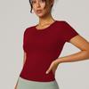 Ropa de Yoga para Mujer, Nuevo Look Adelgazante de Manga Corta, Tops Deportivos de Alta Gama, Ropa de Entrenamiento para Pilates, Ropa Fitness para Correr