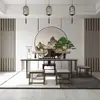 Estilo moderno nuevo estilo chino rejilla papel tapiz pintura a tinta paisaje sala de té pared de fondo modelado mural decorativo tela de pared tridimensional 3D