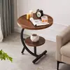 Mesa Auxiliar de Sofá, Mesa Pequeña para Sala de Estar, Mesa de Café Pequeña para el Hogar, Mesa Redonda Pequeña para Balcón, Mesa de Esquina Sencilla, Mesita de Noche para Dormitorio con Almacenamiento