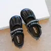 Sapatos de Couro para Meninas Sapatos Mary Jane Outono Estilo Britânico Sapatilhas Mocassins Infantis Sapatos Estilosos para Meninas Primavera/Outono Menininha
