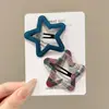 Presilhas de Cabelo Xadrez Coloridas com Estrela para Crianças, Grampos para Franja, Presilhas Bb para Meninas, Presilhas Laterais de Bebê, Grampos Laterais, Acessórios de Cabelo