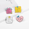 Etiqueta original Inglês carta cartoon broche inspirador positivo slogan doce estilo liga de zinco Espinho pino emblema