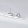 Pendientes Cuadrados de Plata S925 con Jade Azul Nalan, Exquisitos y Sencillos, Pendientes de Diseño Nicho Estilo Ins M08384