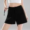 Pantalones cortos deportivos holgados transpirables de modal, de cintura alta adelgazantes, de verano para yoga, de tres puntos, para fitness, para niñas, para correr, casuales