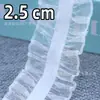 Encaje Plisado de Encaje Bilateral Colorido de 2.5 cm Juguete Joyería Gasa de Nieve Banda Elástica Encaje de Hongo Transparente