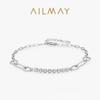 Verano nuevo plata esterlina s925 Zircón Súper Flash diseño geométrico pulsera femenina Popularidad japonesa y coreana personalidad versátil joyería de mano
