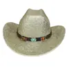 Nuevo sombrero de vaquero western dorado para mujer, sombrero de lana para escenario, sombrero de comercio exterior, sombrero de fiesta para hombres y mujeres, sombrero festivo transfronterizo al por mayor