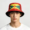 Chapéu de Pescador com Bandeira de Granada Chapéu de Fã Chapéu Balde com Estampa Proteção Solar para Homens e Mulheres, Mais Vendido em Vendas Transfronteiriças